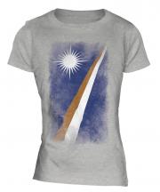 Marshall Islands Faded Flag Ladies T-Shirt
