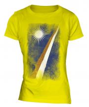 Marshall Islands Faded Flag Ladies T-Shirt
