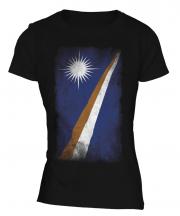 Marshall Islands Faded Flag Ladies T-Shirt