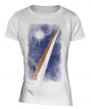 Marshall Islands Faded Flag Ladies T-Shirt