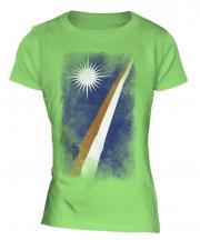 Marshall Islands Faded Flag Ladies T-Shirt