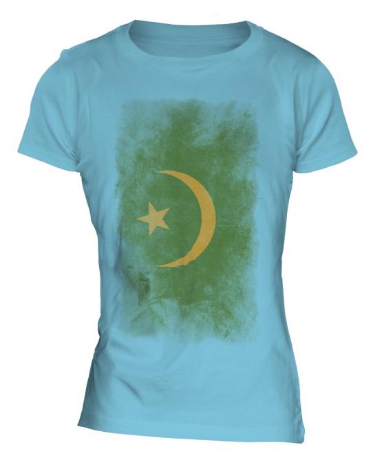 Mauritania Faded Flag Ladies T-Shirt