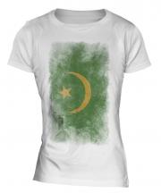 Mauritania Faded Flag Ladies T-Shirt