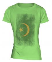 Mauritania Faded Flag Ladies T-Shirt