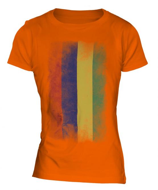 Mauritius Faded Flag Ladies T-Shirt