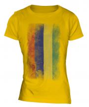 Mauritius Faded Flag Ladies T-Shirt