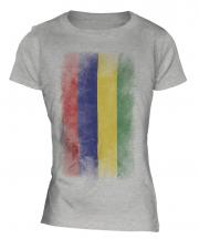 Mauritius Faded Flag Ladies T-Shirt
