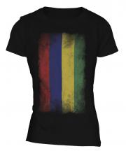 Mauritius Faded Flag Ladies T-Shirt