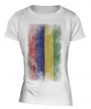 Mauritius Faded Flag Ladies T-Shirt