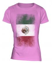 Mexico Faded Flag Ladies T-Shirt