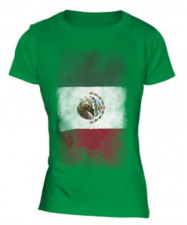 Mexico Faded Flag Ladies T-Shirt