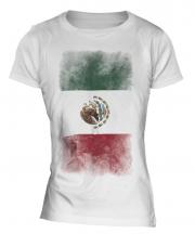 Mexico Faded Flag Ladies T-Shirt