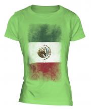 Mexico Faded Flag Ladies T-Shirt