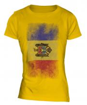 Moldova Faded Flag Ladies T-Shirt