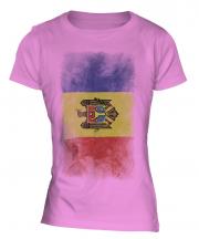 Moldova Faded Flag Ladies T-Shirt