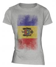 Moldova Faded Flag Ladies T-Shirt