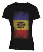 Moldova Faded Flag Ladies T-Shirt