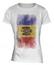 Moldova Faded Flag Ladies T-Shirt