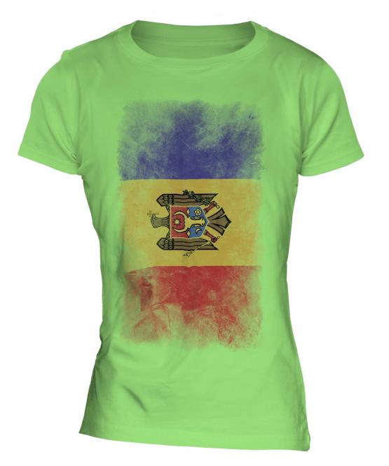 Moldova Faded Flag Ladies T-Shirt