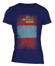 Mongolia Faded Flag Ladies T-Shirt