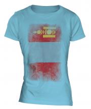 Mongolia Faded Flag Ladies T-Shirt