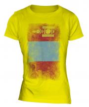 Mongolia Faded Flag Ladies T-Shirt