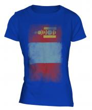 Mongolia Faded Flag Ladies T-Shirt