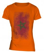 Morocco Faded Flag Ladies T-Shirt