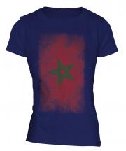 Morocco Faded Flag Ladies T-Shirt