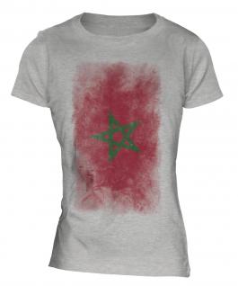 Morocco Faded Flag Ladies T-Shirt