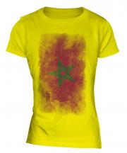 Morocco Faded Flag Ladies T-Shirt