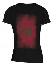 Morocco Faded Flag Ladies T-Shirt