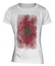 Morocco Faded Flag Ladies T-Shirt