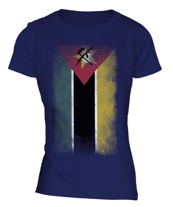 Mozambique Faded Flag Ladies T-Shirt