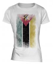 Mozambique Faded Flag Ladies T-Shirt