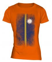 Nauru Faded Flag Ladies T-Shirt