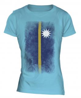 Nauru Faded Flag Ladies T-Shirt