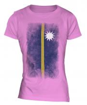 Nauru Faded Flag Ladies T-Shirt