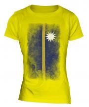 Nauru Faded Flag Ladies T-Shirt