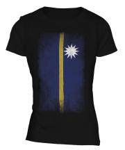 Nauru Faded Flag Ladies T-Shirt