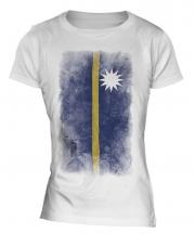 Nauru Faded Flag Ladies T-Shirt