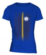 Nauru Faded Flag Ladies T-Shirt