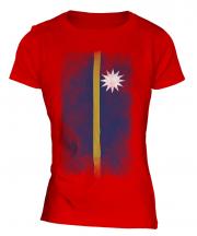 Nauru Faded Flag Ladies T-Shirt
