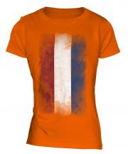 Netherlands Faded Flag Ladies T-Shirt