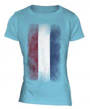 Netherlands Faded Flag Ladies T-Shirt