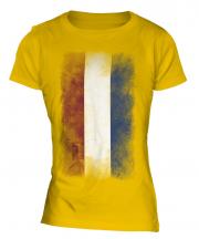 Netherlands Faded Flag Ladies T-Shirt