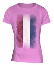 Netherlands Faded Flag Ladies T-Shirt