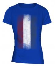 Netherlands Faded Flag Ladies T-Shirt