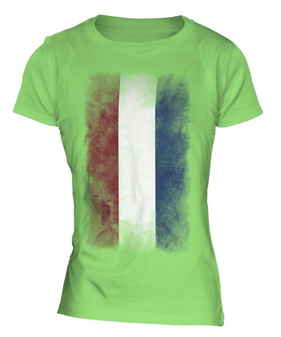 Netherlands Faded Flag Ladies T-Shirt