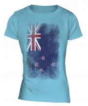 New Zealand Faded Flag Ladies T-Shirt